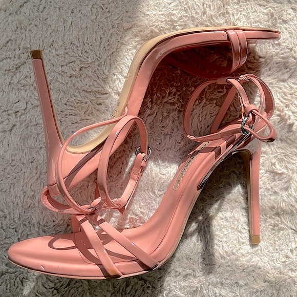 Coral Strappy Heels - Picture 8 of 13
